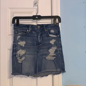 American Eagle Ripped Jean Skirt